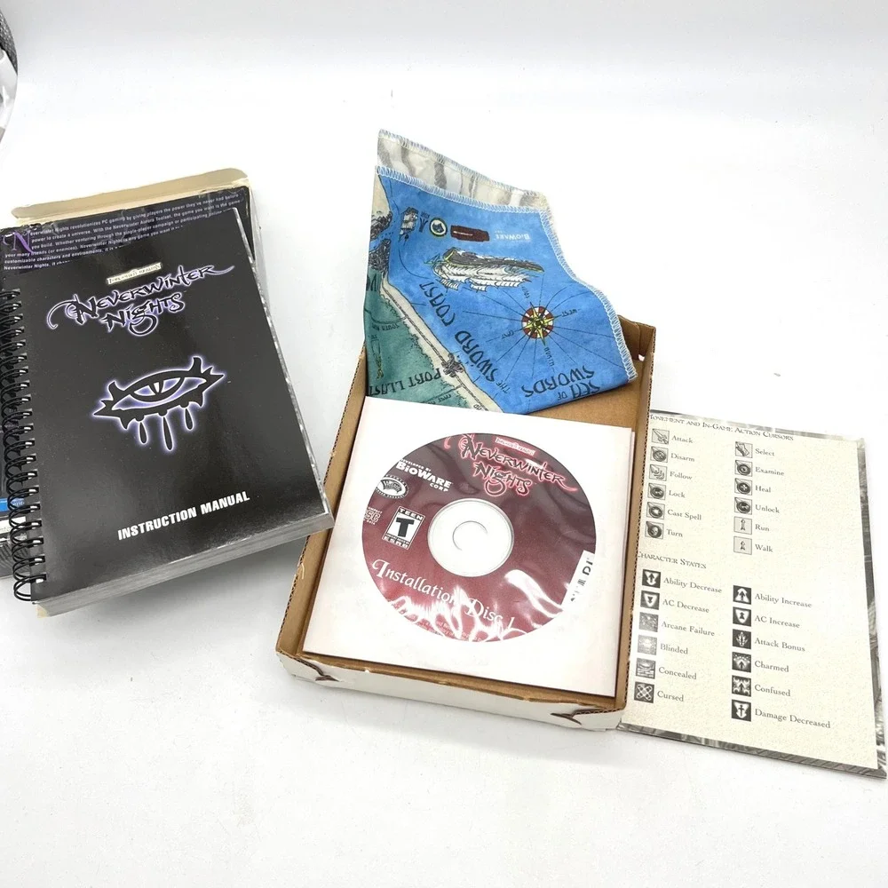 Neverwinter Nights PC Big Box Game BioWare Forgotten Realms D&D with Cloth Map